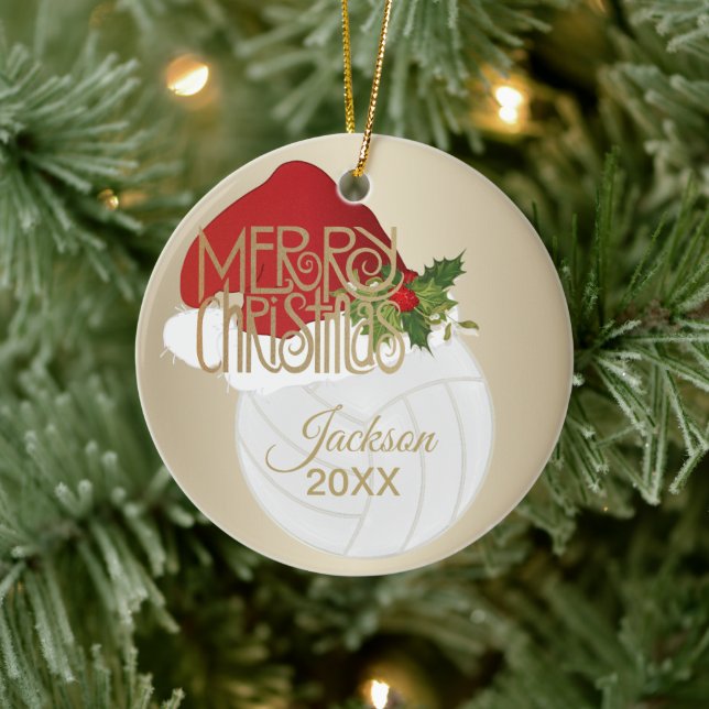 Christmas 🎄 Volleyball 🏐 Ceramic Ornament (Tree)