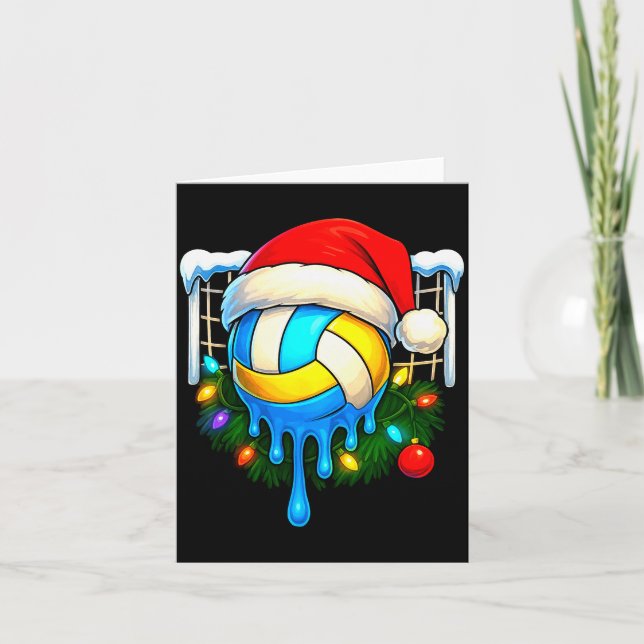 Christmas Volleyball Drip Ice Cream Drip Xmas  Card (Front)