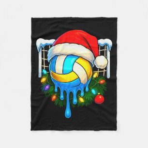 Christmas Volleyball Drip Ice Cream Drip Xmas  Fleece Blanket