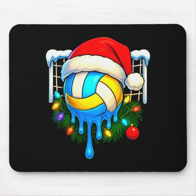 Christmas Volleyball Drip Ice Cream Drip Xmas  Mouse Pad (Front)