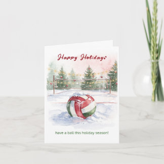 Christmas Volleyball Holiday Greeting Cards