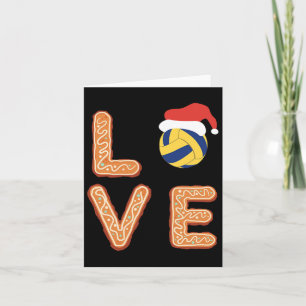 Christmas Volleyball Love Santa Claus Xmas Team Sp Card