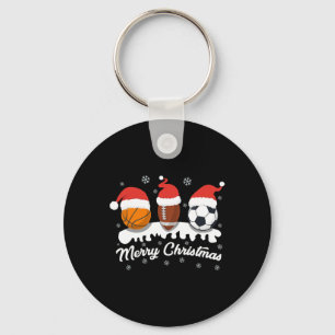 Christmas Volleyball Pajama Sports Buffalo Plaid L Key Ring