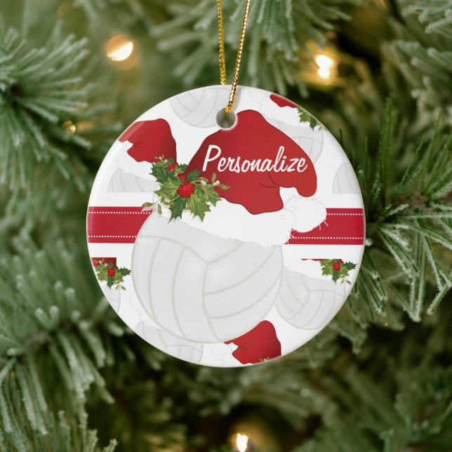 Christmas Volleyball Personalise Ornament (Tree)