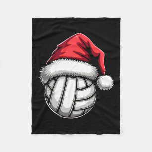 Christmas Volleyball Santa Hat 1 Fleece Blanket