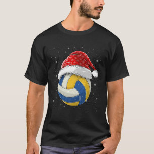 Christmas Volleyball Santa Hat Ball Xmas T-Shirt