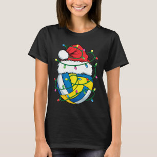Christmas Volleyball Santa Hat Boys Girls Xmas Lig T-Shirt