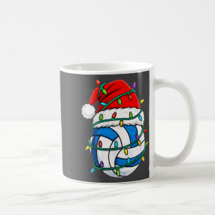 Christmas Volleyball Santa Hat Lights Srts Xmas Pa Coffee Mug