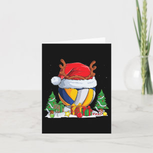 Christmas Volleyball Santa Hat Reindeer Tree Xmas Card