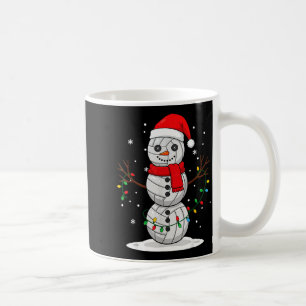 Christmas Volleyball Snowman Santa Hat Funny Holid Coffee Mug