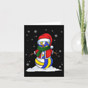 Christmas Volleyball Snowman Xmas Sport Volleyball Card