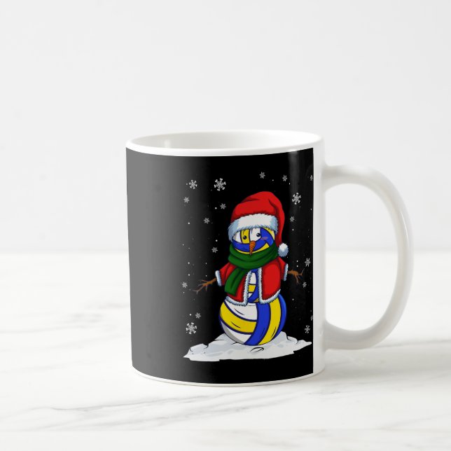 Christmas Volleyball Snowman Xmas Sport Volleyball Coffee Mug (Right)