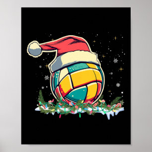 Christmas Volleyball With Santa For Kids Men Xmas  Poster