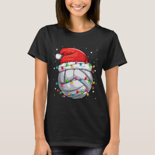 Christmas Volleyball Xmas Santa Sports Hat Ball Ki T-Shirt