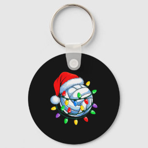 Christmas Volleyball Xmas Santa Srts Hat Mens Wome Key Ring