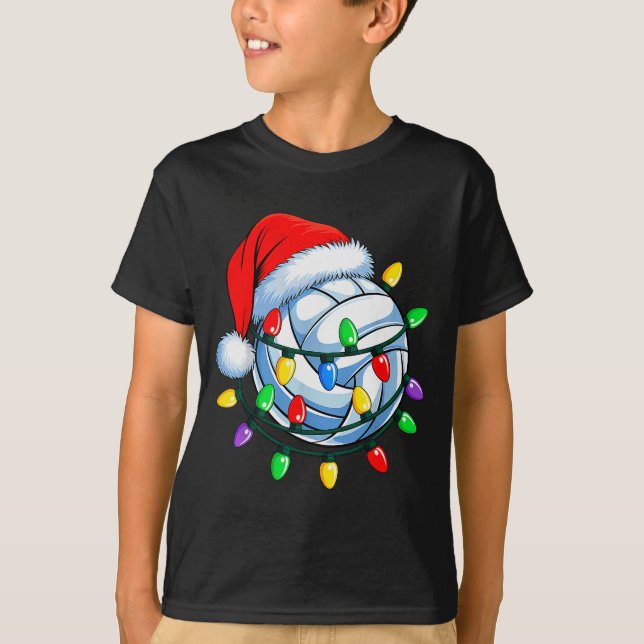 Christmas Volleyball Xmas Santa Srts Hat Mens Wome T-Shirt (Front)