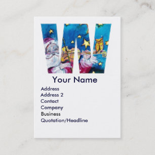 CHRISTMAS W LETTER / INSPIRED SANTA MONOGRAM BUSINESS CARD