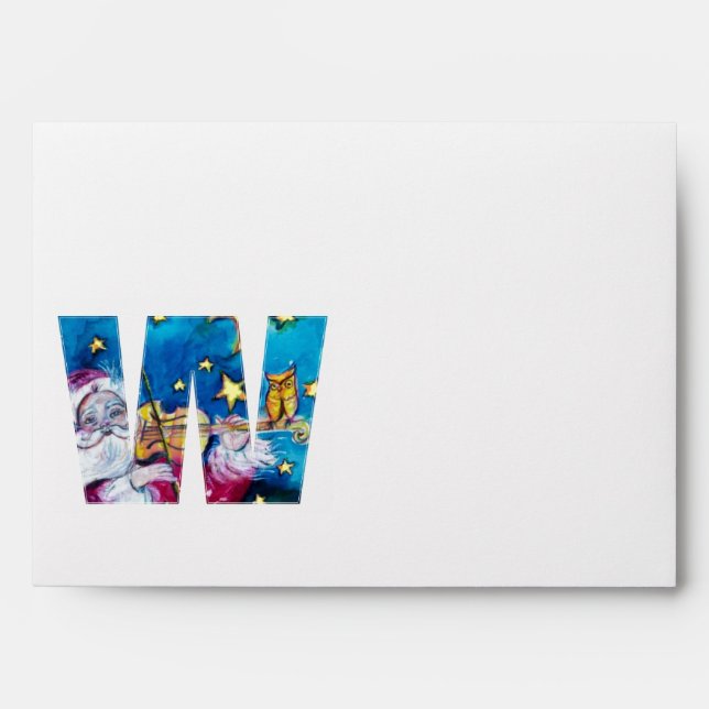 CHRISTMAS W LETTER / INSPIRED SANTA MONOGRAM ENVELOPES (Front)