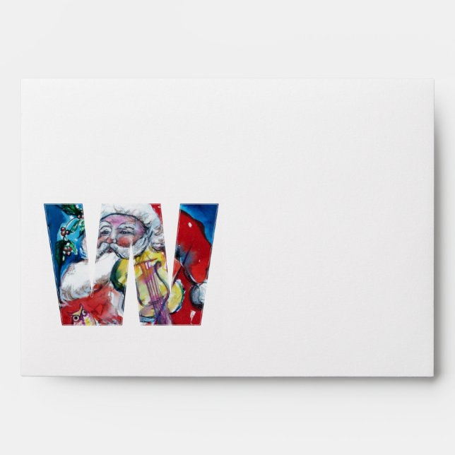 CHRISTMAS W LETTER /SANTA  CLAUS WITH VIOLIN ENVELOPE (Front)