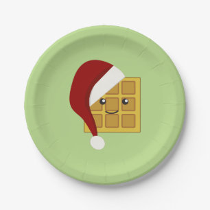 Christmas Waffle Paper Plate