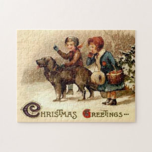 Christmas Walk with the Dog Jigsaw Puzzle