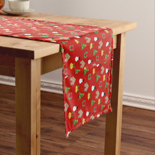 christmas wallpaper pattern background gifts red short table runner