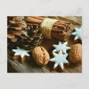 Christmas walnuts cinnamon cookies postcard
