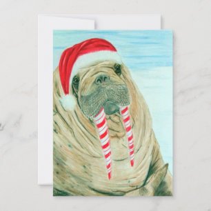 Christmas Walrus Holiday Card