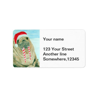 Christmas Walrus Label