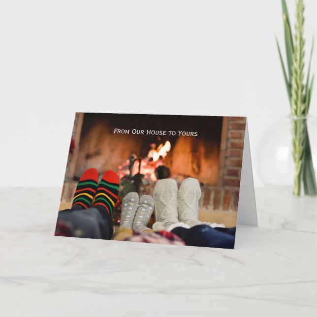 Christmas Warm and Cozy Fireplace Card (Front)