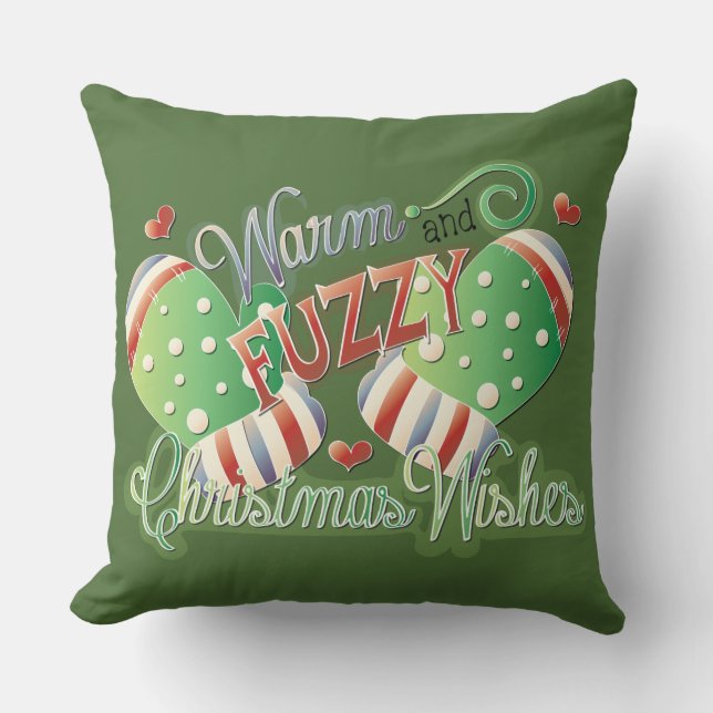 Christmas Warm and Fuzzy Decorative Throw Pillow (Front)