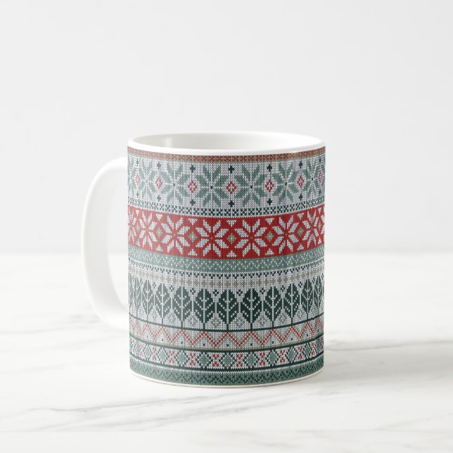 Christmas warm knitting coffee mug (Front Left)