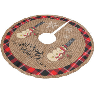 Christmas - Warm Winter Wishes - Snowman Brushed Polyester Tree Skirt