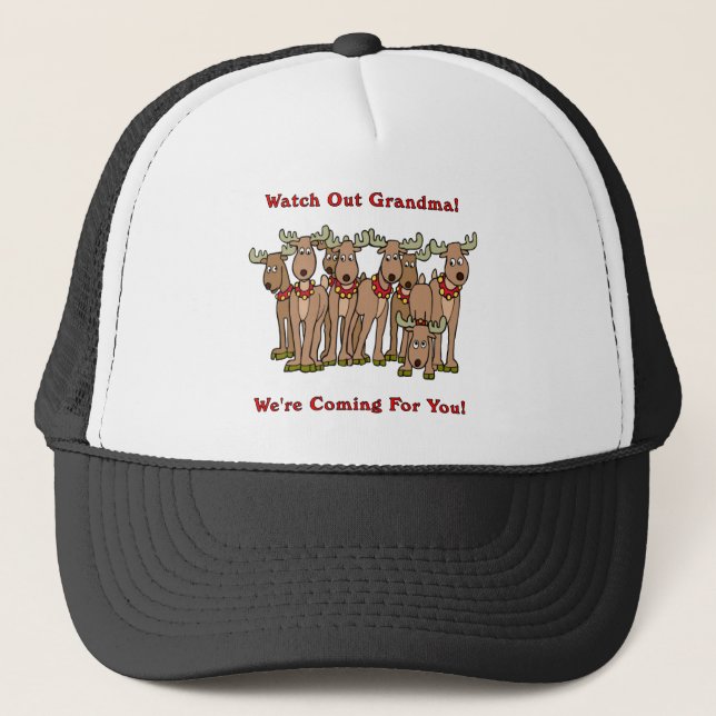 Christmas: Watch Out Grandma Trucker Hat (Front)