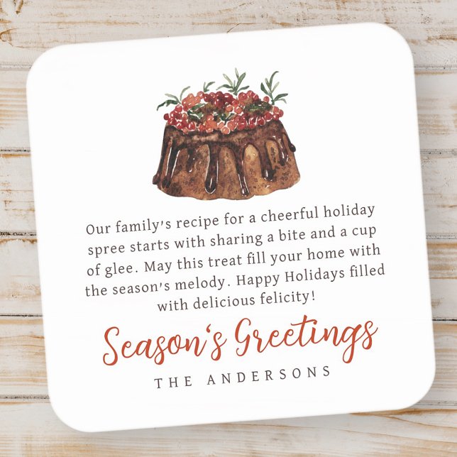 Christmas Watercolor Baked Treat Family Gift Label (Creator Uploaded)