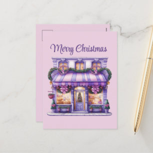 Christmas watercolor bakery add text Holiday Postcard