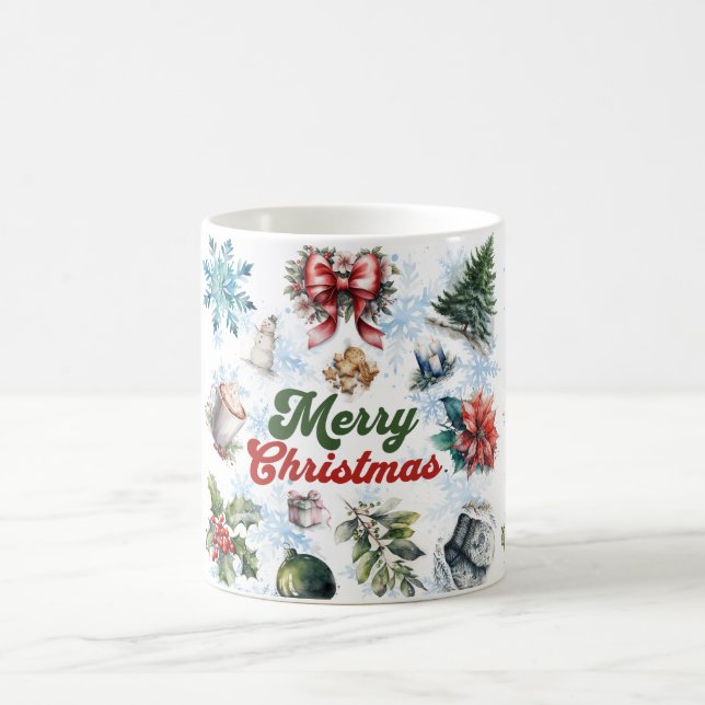Christmas Watercolor  Coffee Mug (Center)
