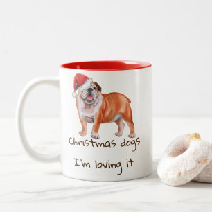 Christmas Watercolor Dog Quote / Dogs Lover Two-Tone Coffee Mug