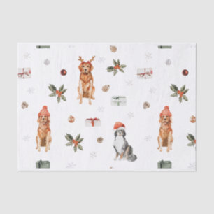 Christmas Watercolor Dog  Tissue Paper