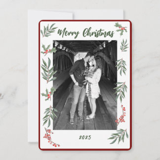 Christmas Watercolor Flat Holiday Card