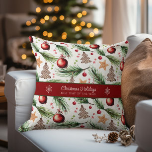 Christmas Watercolor Holidays Decoration Pattern Cushion