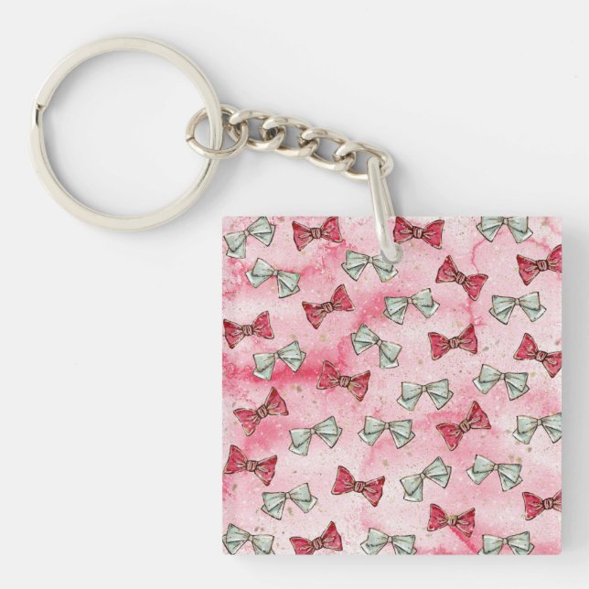 Christmas Watercolor Key Ring (Front)