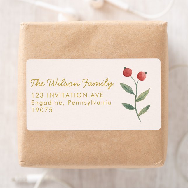 Christmas Watercolor Merry Christmas Adress Label (Creator Uploaded)