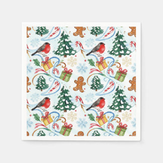 Christmas watercolor pattern  napkin