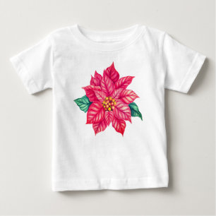Christmas Watercolor Poinsettia Flower-74545 Baby T-Shirt
