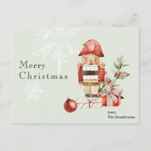 Christmas Watercolor Postcard Nutcracker