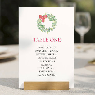 Christmas Watercolor Seating Chart Table Plan Invitation