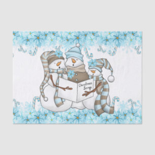 Christmas watercolor snowman Holiday party tissue Paper