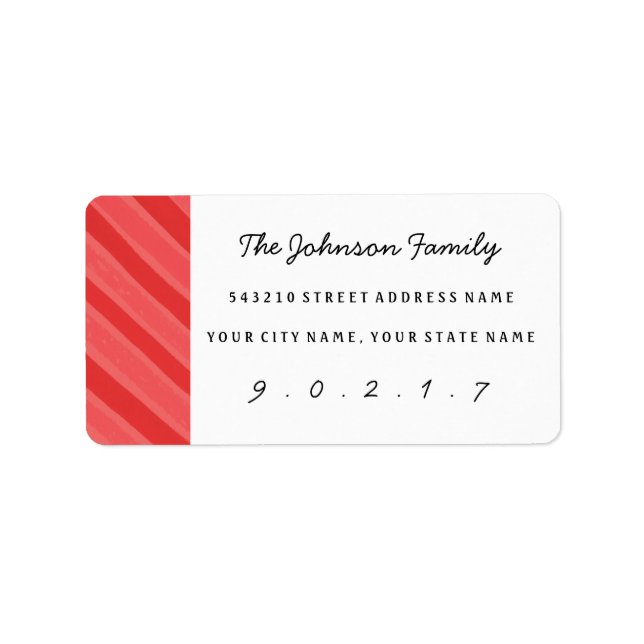 Christmas Watercolor Stripe Custom Address Labels (Front)