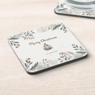 Christmas Watercolour Greetings  Coaster